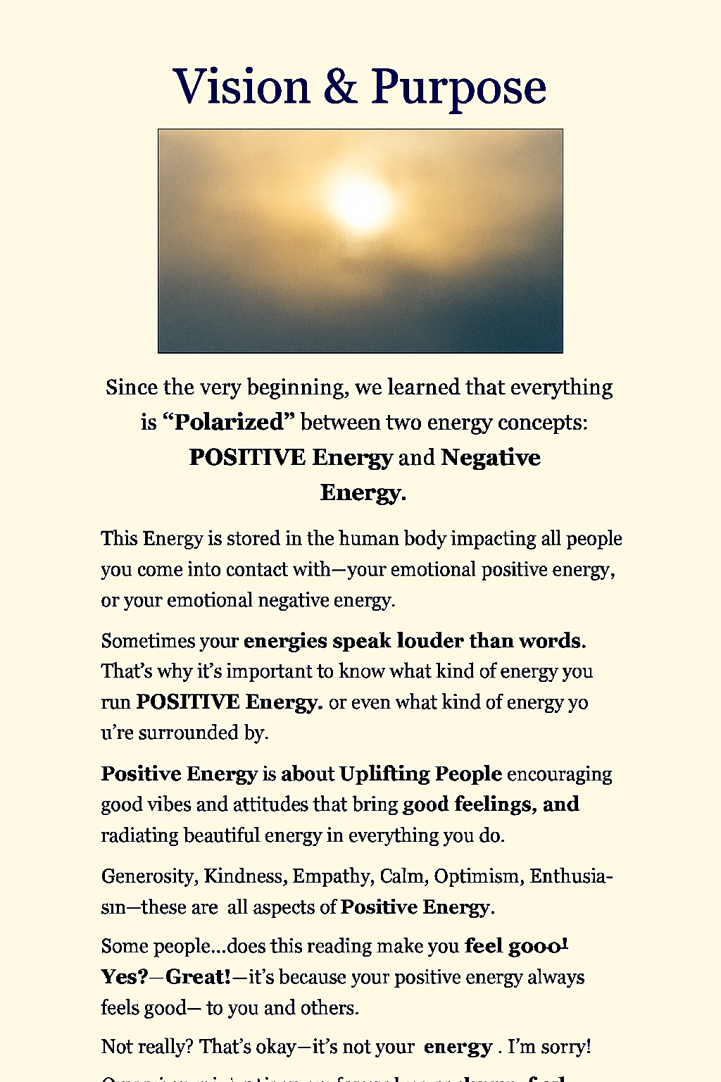 Sunlight breaking through the fog